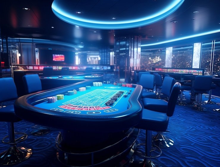 Tampilan meja dealer langsung macancuan dengan blackjack dan roulette